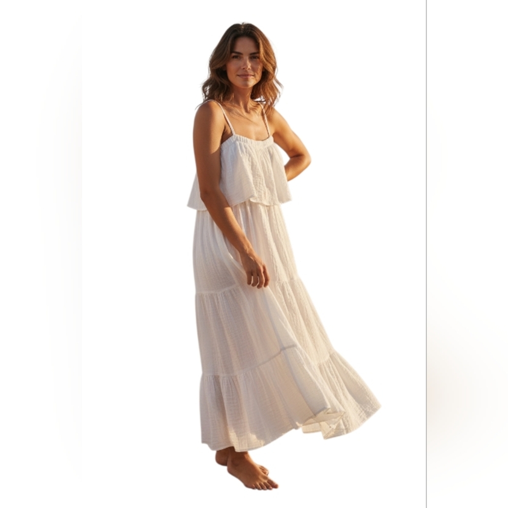 India Boutique Sleeveless Lined Sundress w/ layered bust OS (Looks Small)